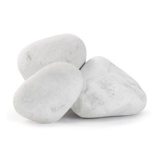 Okrasné valouny Bianco Carrara 150 - 200 mm (koš) 600 kg